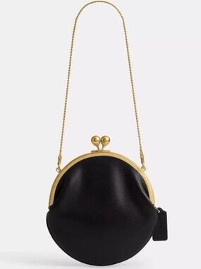 Coach Runway Kisslock Pouch Bag 20 brass/black NWT